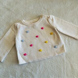 Baby Gap Cream Sweater with Colorful Dots